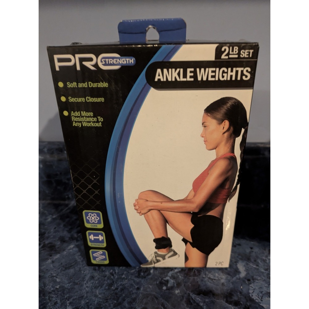 Ankle Weights 2‎ Piece 2 Pound Set - Black Pro Strength New In Box